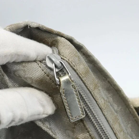 GUCCI GG Canvas Sherry Line Hand Bag Silver